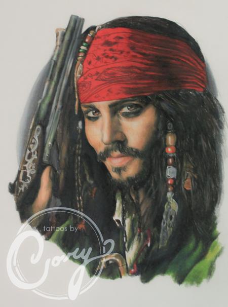 Tattoos - Johnny Depp Colored Pencil Portrait - 93913